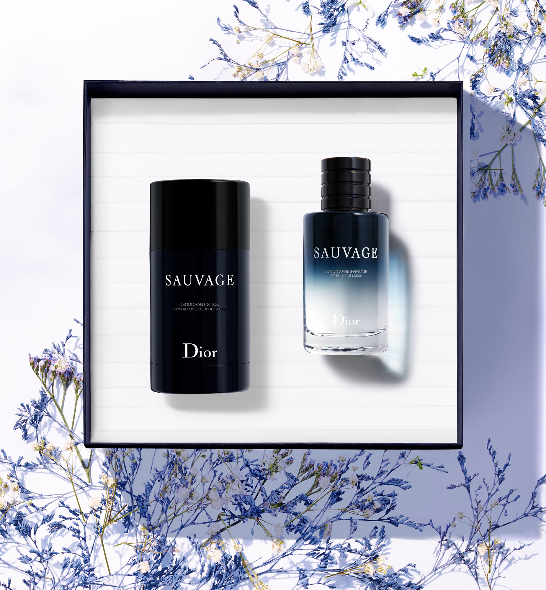 Dior Limited Edition Valentine's Day Fragrance Ritual Set-sauvage Deodorant Stick And After-shave Lotion In Multi