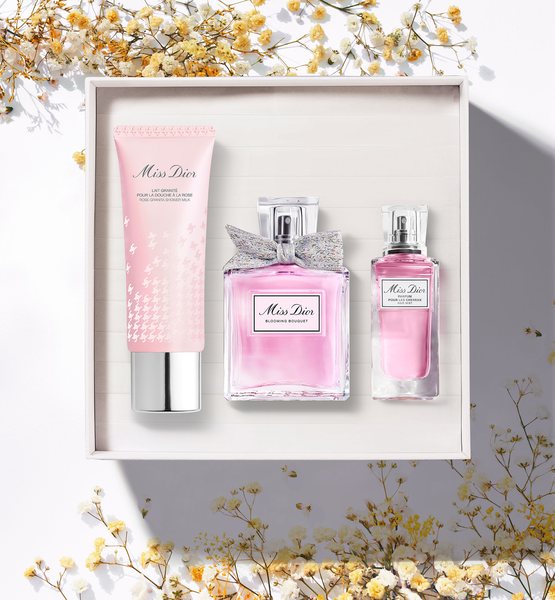 Dior Limited Edition Valentine's Day Fragrance Gift Set-miss  Shower Milk, Blooming Bouquet Eau De To In Pink